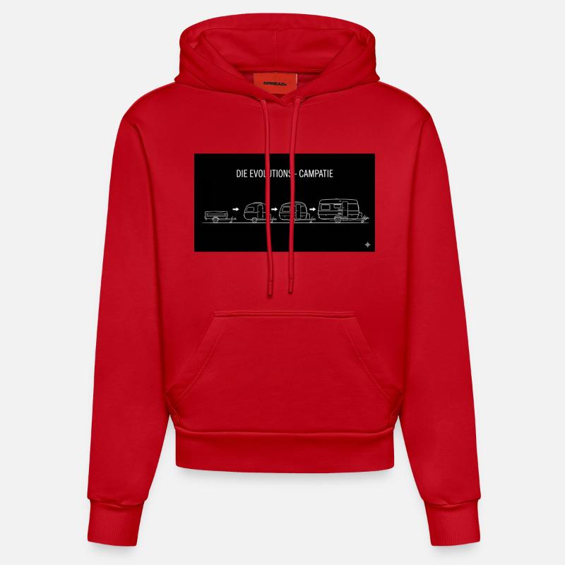 Les évolutions campatie - Sweat à capuche bio ajusté fabriqué en UE - rouge