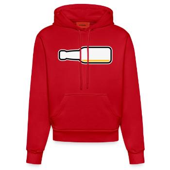 Bouteille de bière vide (Symbole bière bière / 3C) - Sweat à capuche bio ajusté fabriqué en UE - rouge - Devant