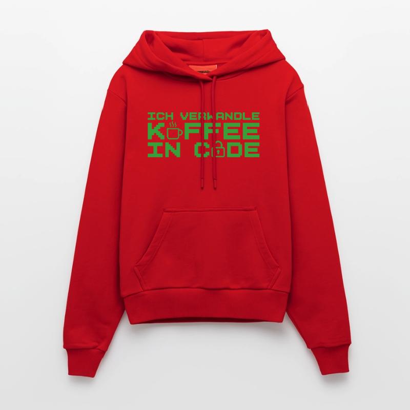 Informatik Verwandle Kaffee in Code Programmierer Organic Fitted Hoodie Made in EU