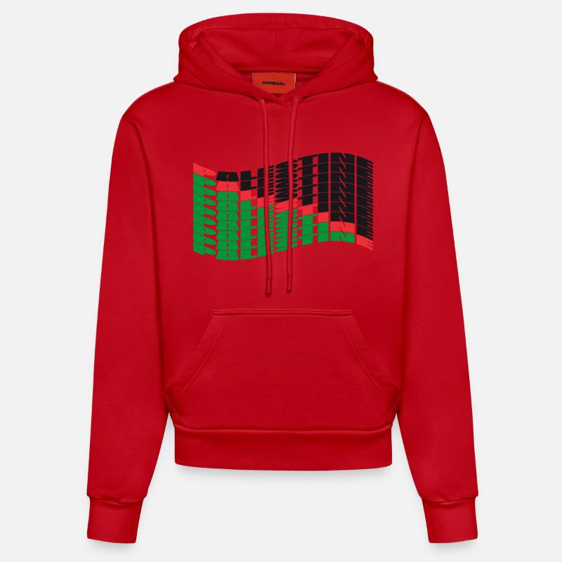 Palestine - Sweat à capuche bio ajusté fabriqué en UE - rouge