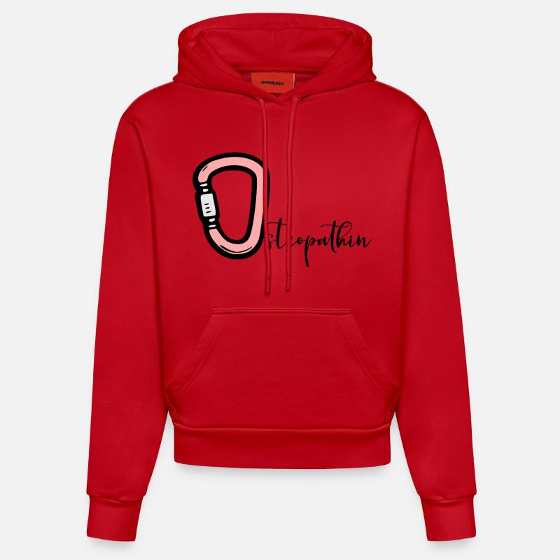 Ostéopathie Ostéopathe - Sweat à capuche bio ajusté fabriqué en UE - rouge