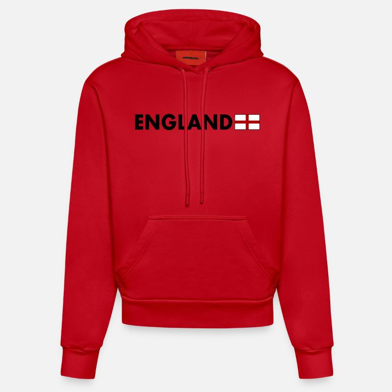 angleterre - Sweat à capuche bio ajusté fabriqué en UE - rouge
