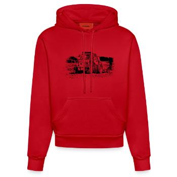 Traktor Fortschritt ZT 303 E - Organic Fitted Hoodie Made in EU - Rot - Vorne