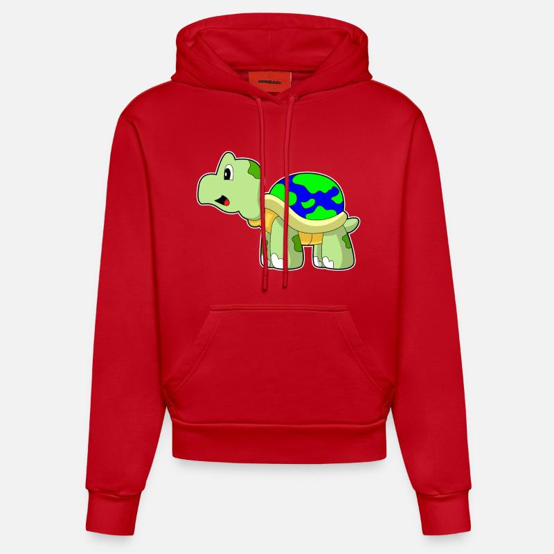 Terre Tortue - Sweat à capuche bio ajusté fabriqué en UE - rouge