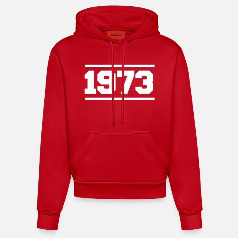 1973 Cadeau rétro 1973 - Sweat à capuche bio ajusté fabriqué en UE - rouge