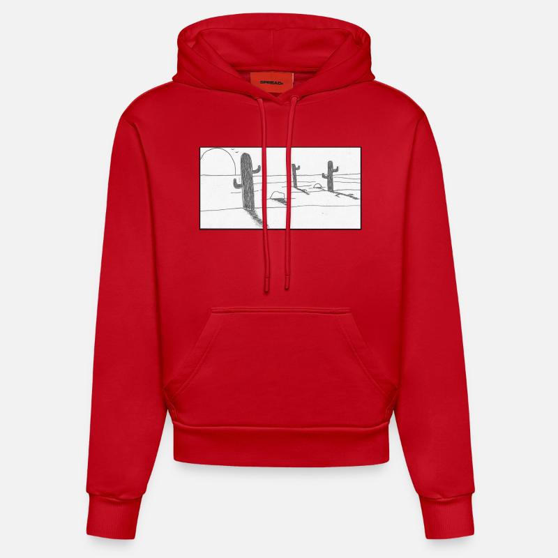 desert mexicain - Sweat à capuche bio ajusté fabriqué en UE - rouge