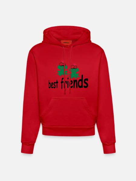 funny - Organic Fitted Hoodie Made in EU - red