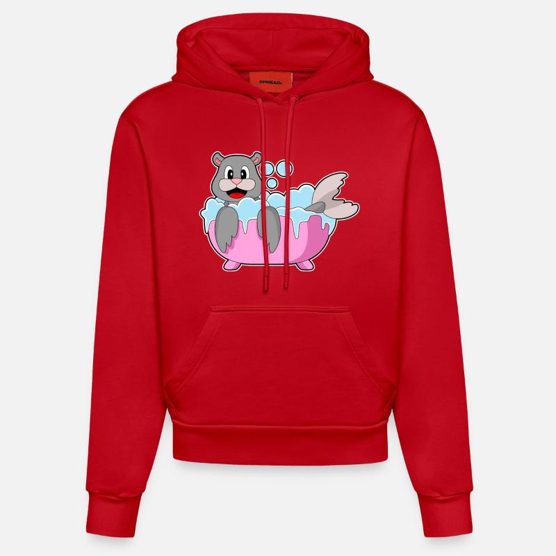 Baignoire scellée - Sweat à capuche bio ajusté fabriqué en UE - rouge