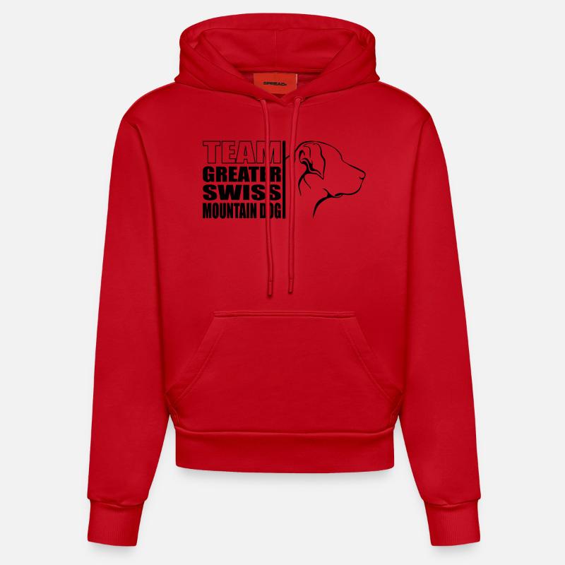 TEAM Bouvier Suisse Wilsigns - Sweat à capuche bio ajusté fabriqué en UE - rouge