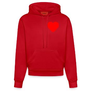 Herz - Organic Fitted Hoodie Made in EU - Rot - Vorne