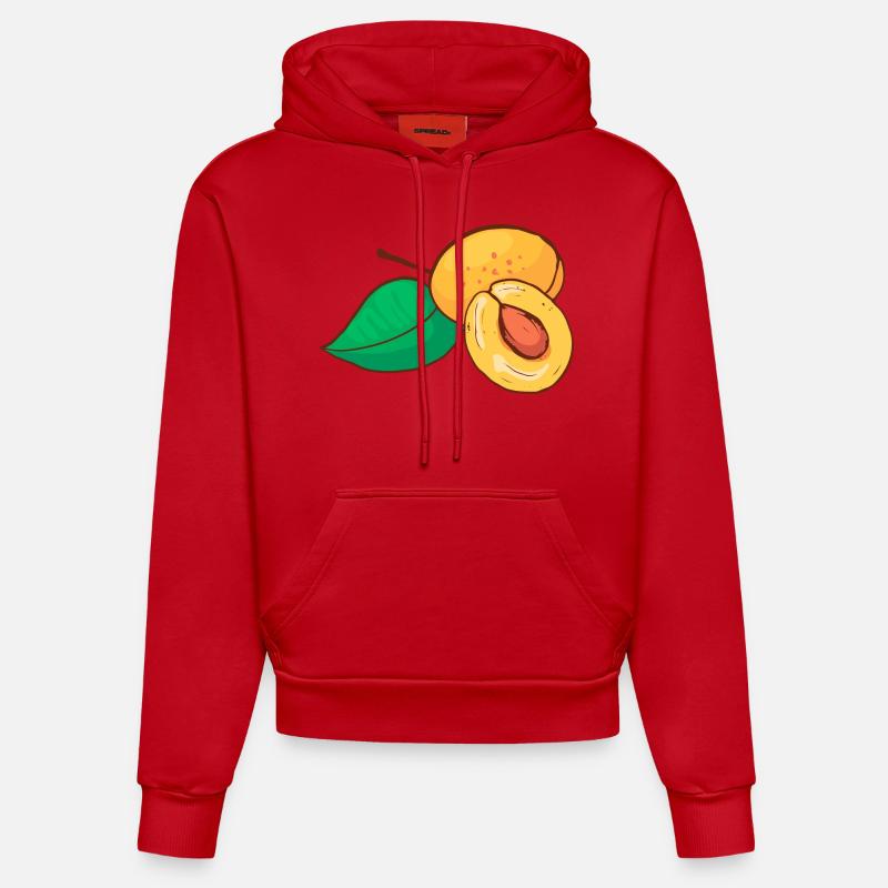 Mirabelle Prune jaune Prune - Sweat à capuche bio ajusté fabriqué en UE - rouge