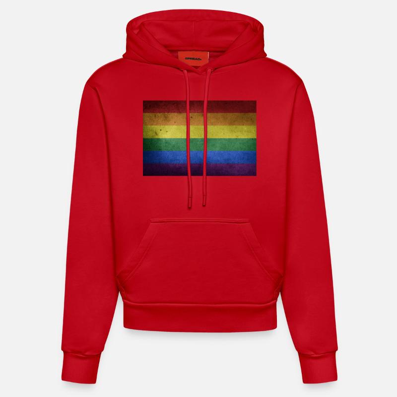 Drapeau pride - Sweat à capuche bio ajusté fabriqué en UE - rouge
