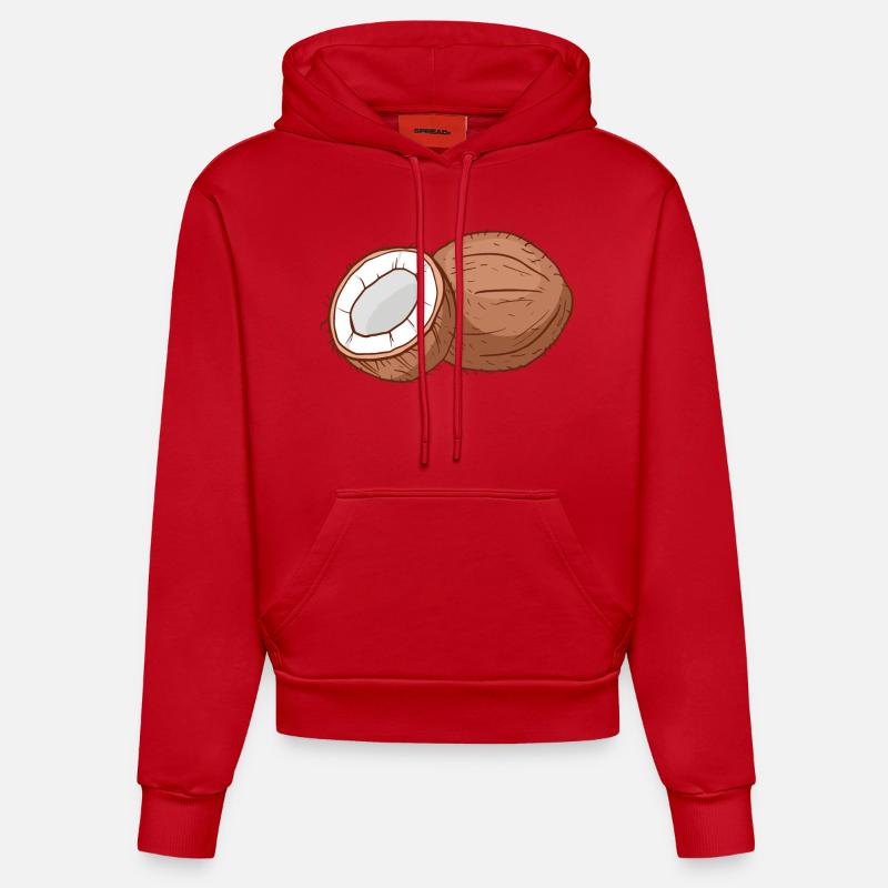 Cocotier Cocosque coconse cocons - Sweat à capuche bio ajusté fabriqué en UE - rouge