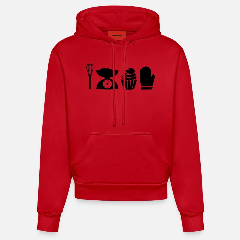iconbaking - Sweat à capuche bio ajusté fabriqué en UE - rouge