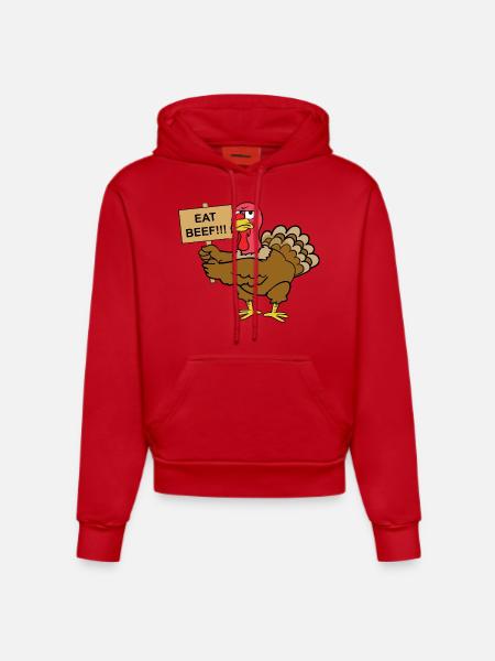 Thanksgiving turkey turkey - Organic Fitted Hoodie Made in EU - red