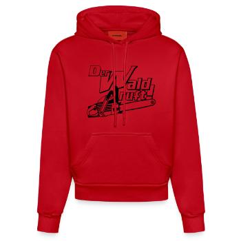 Motorsäge , Kaminholz , Old School ,Wald Holz (25) - Organic Fitted Hoodie Made in EU - Rot - Vorne