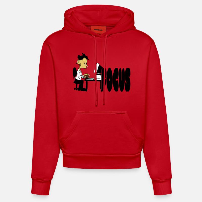 Bureau de travail - Sweat à capuche bio ajusté fabriqué en UE - rouge