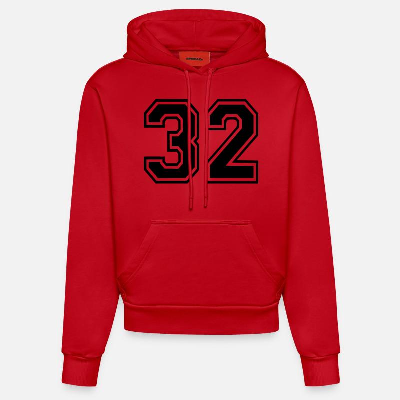 32 - Sweat à capuche bio ajusté fabriqué en UE - rouge