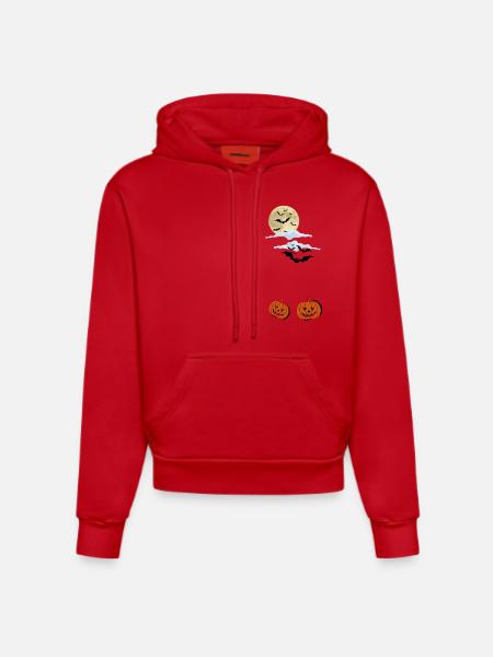 La veille d’Halloween - Sweat à capuche bio ajusté fabriqué en UE - rouge