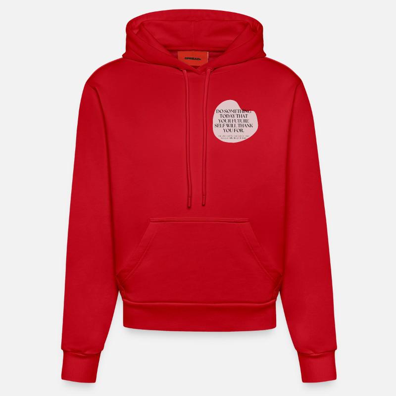 Impulsion future : agir aujourd’hui, servir demain - Sweat à capuche bio ajusté fabriqué en UE - rouge