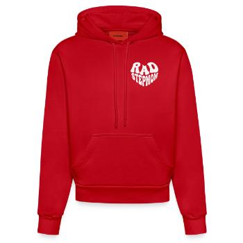 Rad Stepmom – Vintage Heart (Custom Color) - Organic Fitted Hoodie Made in EU - Rot - Vorne