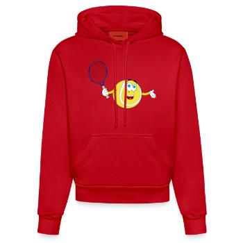 tennis ball court sports bat player player squash - Organic Fitted Hoodie Made in EU - red - Front