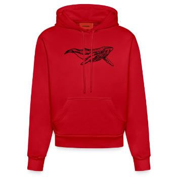 Wal - Organic Fitted Hoodie Made in EU - Rot - Vorne