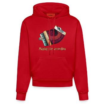 Accordion - Organic Fitted Hoodie Made in EU - Rot - Vorne