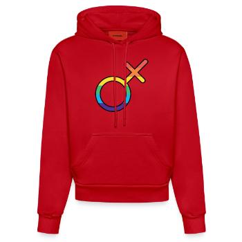 Trans Male Pride - Organic Fitted Hoodie Made in EU - Rot - Vorne