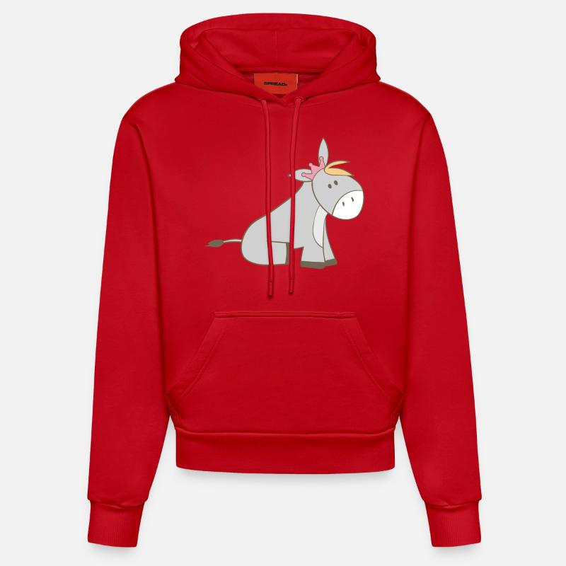 baudet - Sweat à capuche bio ajusté fabriqué en UE - rouge