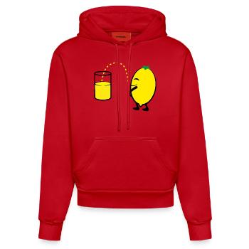 2541614 127819439 lemon - Organic Fitted Hoodie Made in EU - Rot - Vorne