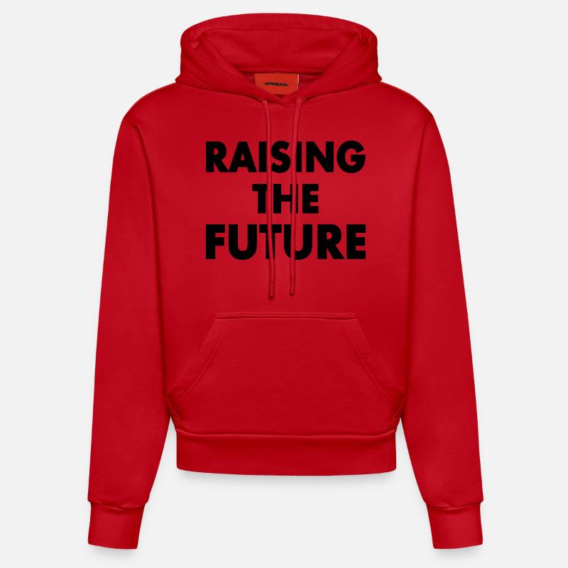 Raising the future - Sweat à capuche bio ajusté fabriqué en UE - rouge