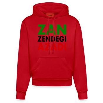 Zan zendegi azadi women life freedom - Organic Fitted Hoodie Made in EU - Rot - Vorne
