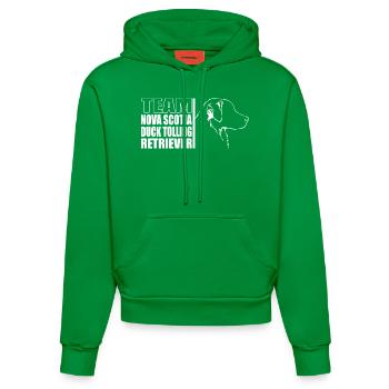 TEAM Nova Scotia Duck Tolling Retriever Wilsigns - Organic Fitted Hoodie Made in EU - City Green - Front
