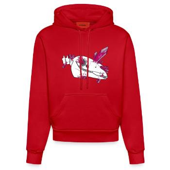 Crystal Skull - Horse (by Leni Riosa) - Organic Fitted Hoodie Made in EU - red - Front