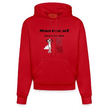 Master of Getting shit done - Organic Fitted Hoodie Made in EU - red - Front