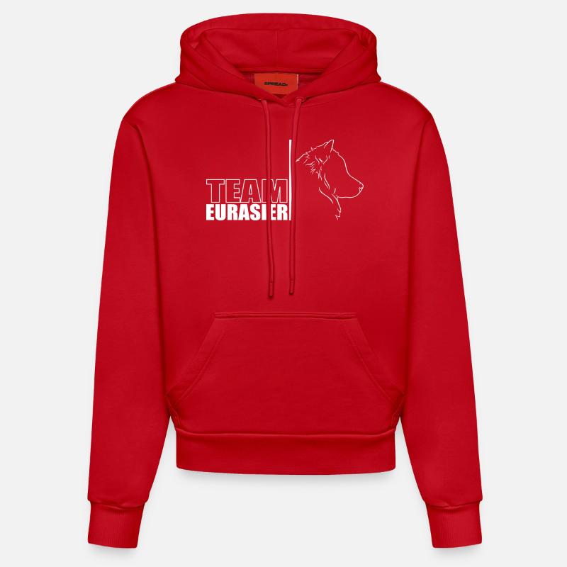 TEAM Eurasier Chien Chien Wilsigns - Sweat à capuche bio ajusté fabriqué en UE - rouge