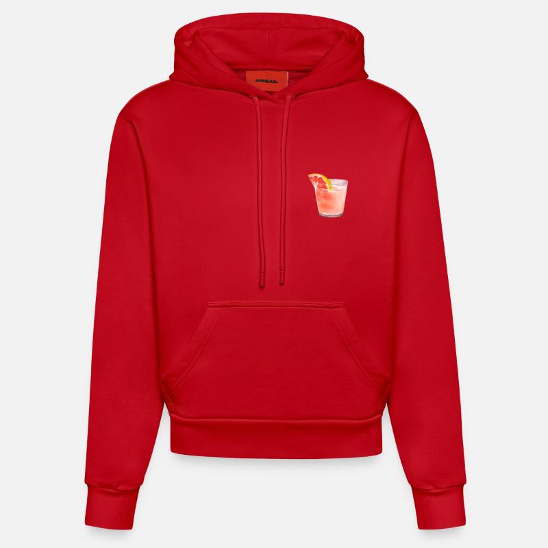 Cocktail d’été - Sweat à capuche bio ajusté fabriqué en UE - rouge