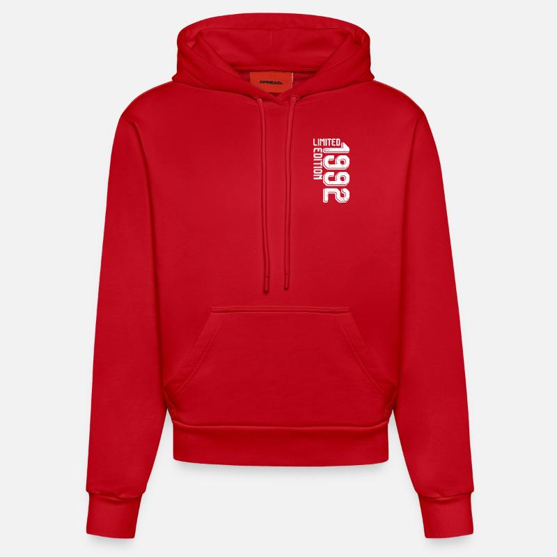 Bloc rétro en édition limitée - Sweat à capuche bio ajusté fabriqué en UE - rouge