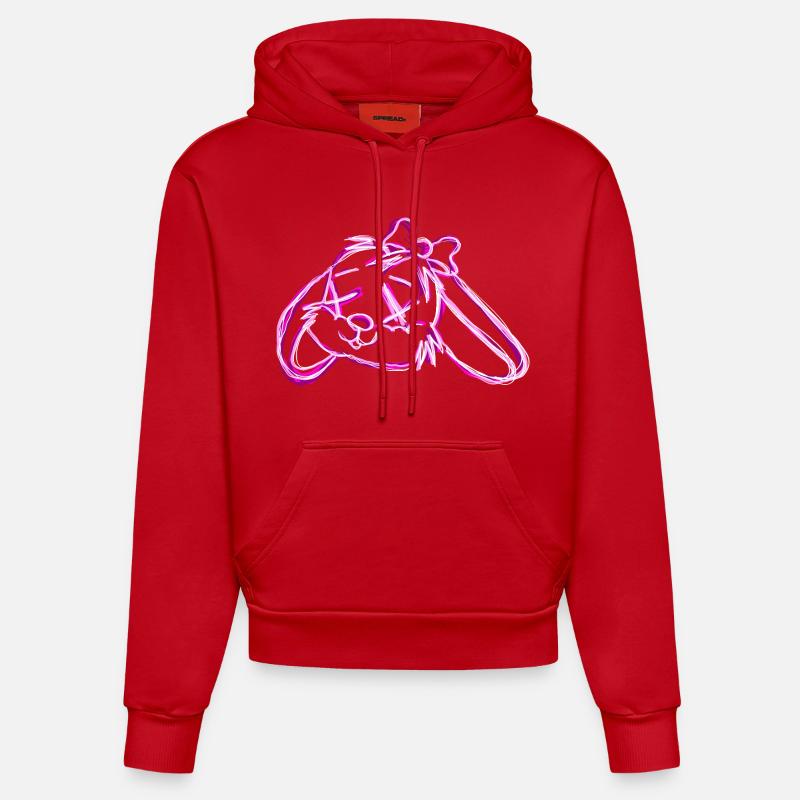 Rose Lapin Mort - Sweat à capuche bio ajusté fabriqué en UE - rouge