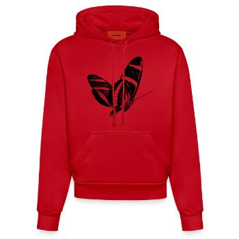 papillon - Sweat à capuche bio ajusté fabriqué en UE - rouge - Devant