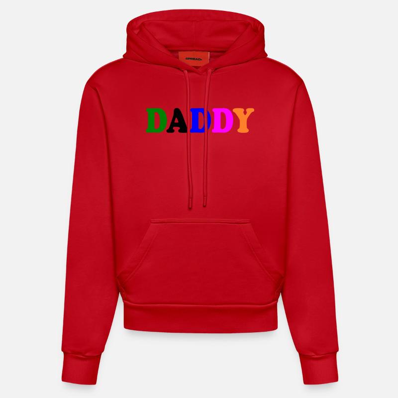 Daddy - Sweat à capuche bio ajusté fabriqué en UE - rouge