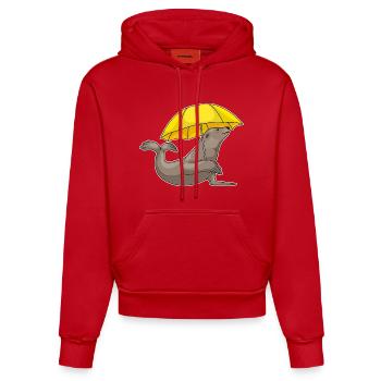 Parapluie du Sceau - Sweat à capuche bio ajusté fabriqué en UE - rouge - Devant