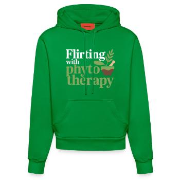 Herbalist Flirting With Phytotherapy Professional  - Organic Fitted Hoodie Made in EU - City Green - Front