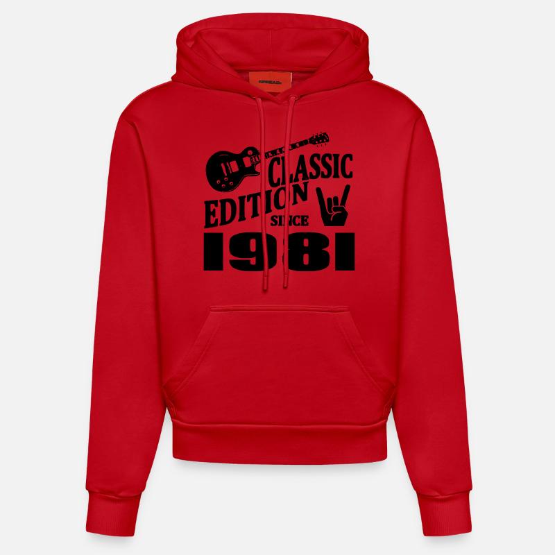 Edition classique depuis 1981 - Sweat à capuche bio ajusté fabriqué en UE - rouge