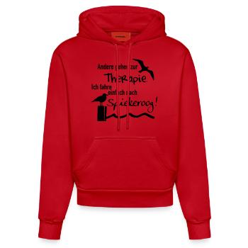Therapie Spiekeroog - Organic Fitted Hoodie Made in EU - Rot - Vorne