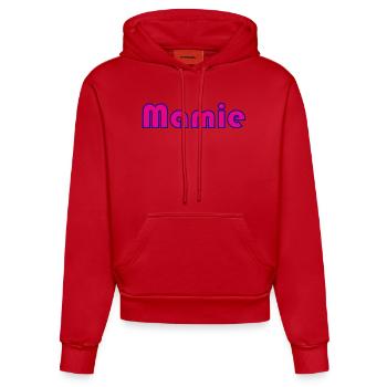 MAMIE. FÊTE DES MÈRES. BONNE FÊTE MAMIE. JE T'AIME - Sweat à capuche bio ajusté fabriqué en UE - rouge - Devant