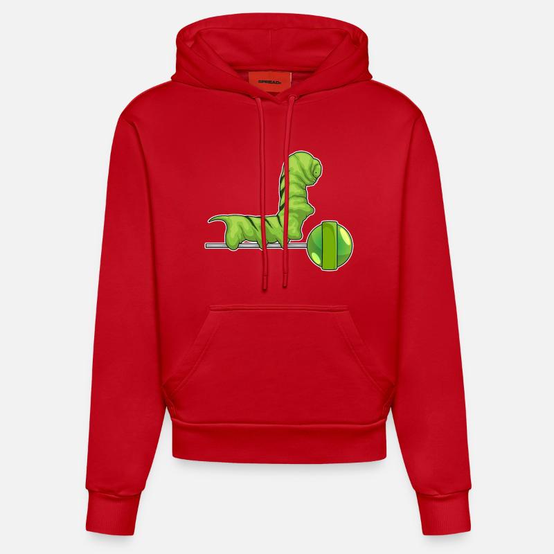 Sucette chenille - Sweat à capuche bio ajusté fabriqué en UE - rouge