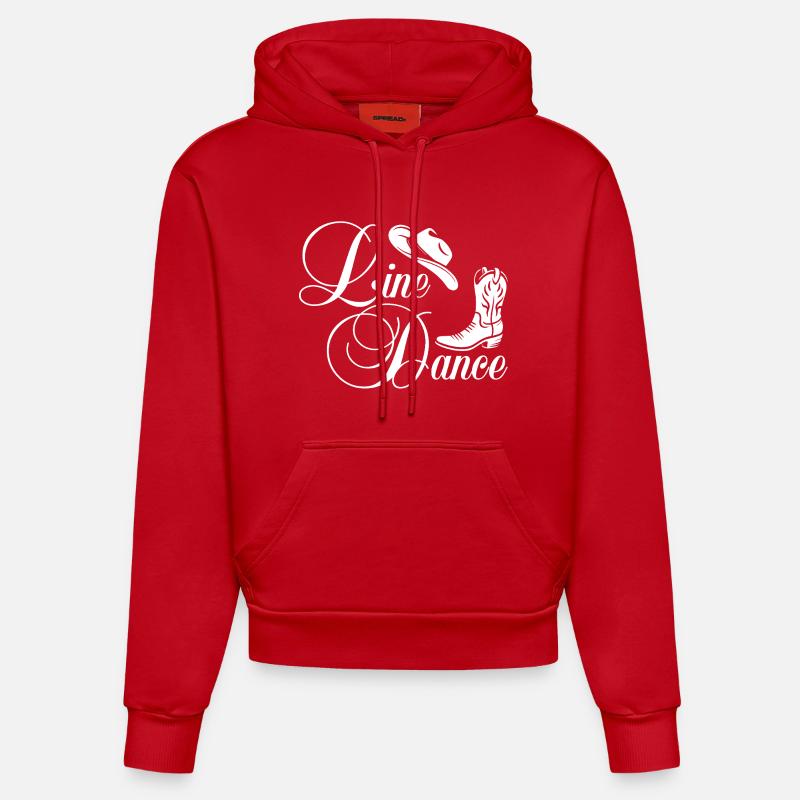 Danse en ligne Western Script - Sweat à capuche bio ajusté fabriqué en UE - rouge