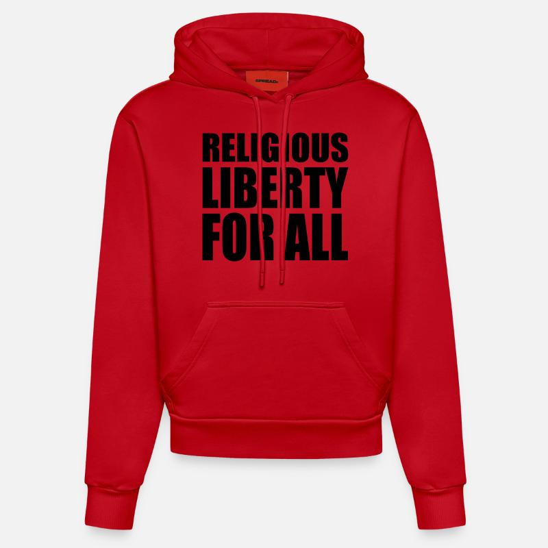 religious liberty for all - Sweat à capuche bio ajusté fabriqué en UE - rouge